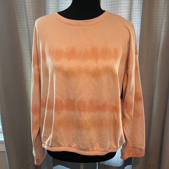 a.n.a. Women’s Rose Tie Dye Crewneck Sweatshirt Elastic Waist sz XL NWT - Picture 1 of 7